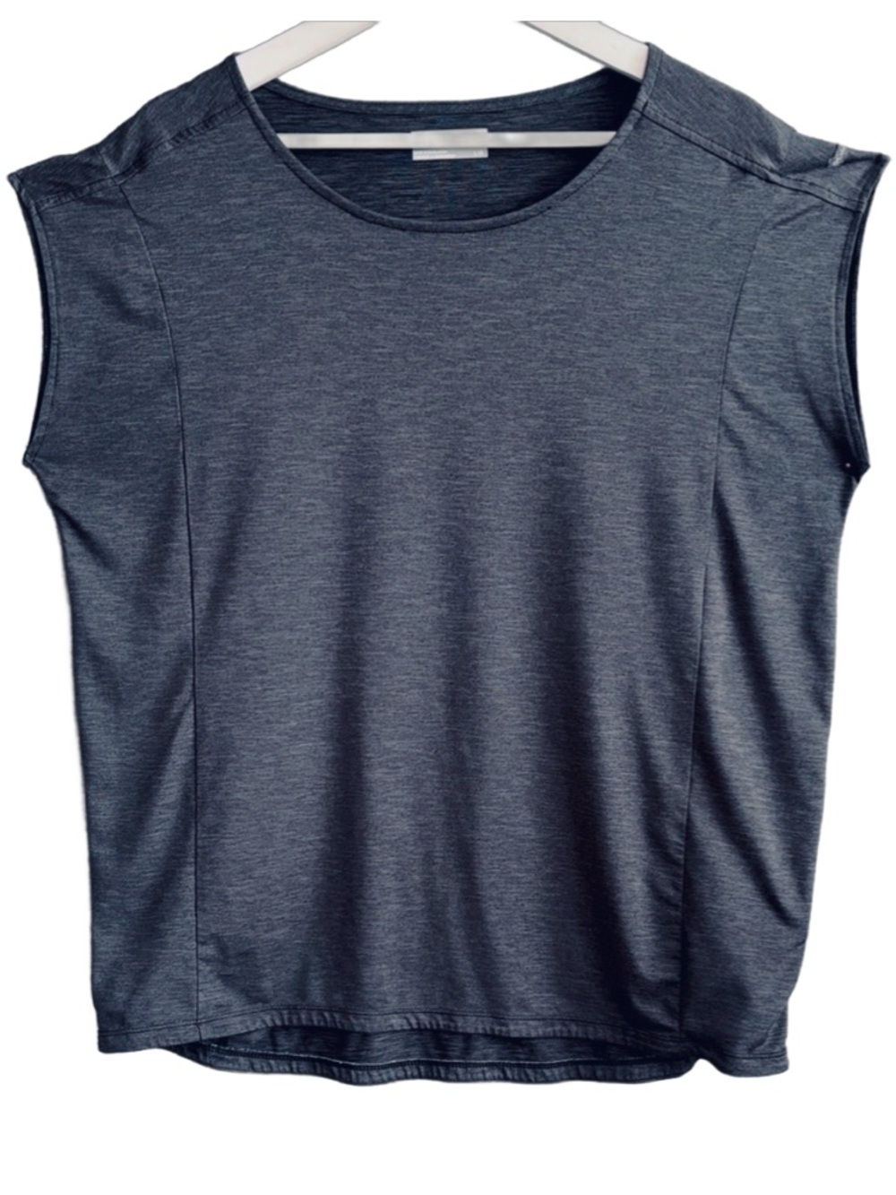 Columbia Cap Sleeve Sports Top  Large Heathered Gray